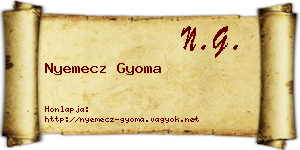 Nyemecz Gyoma névjegykártya